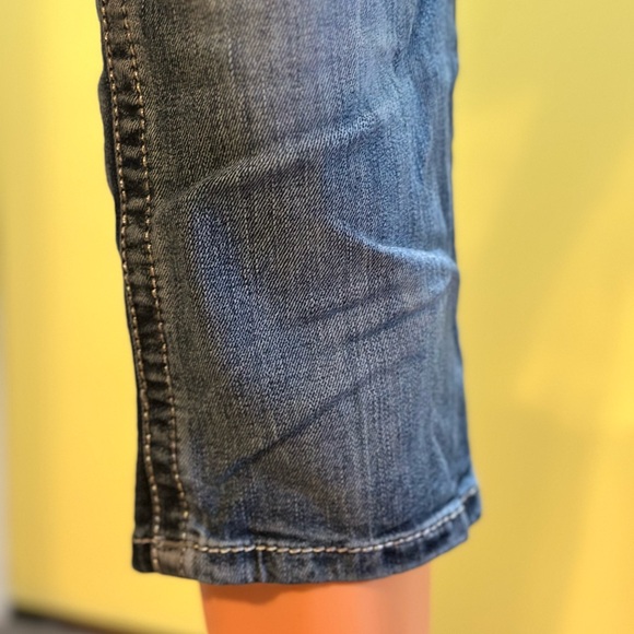 Signature Miss Me Women's Blue Embellished Capri - Picture 6 of 14